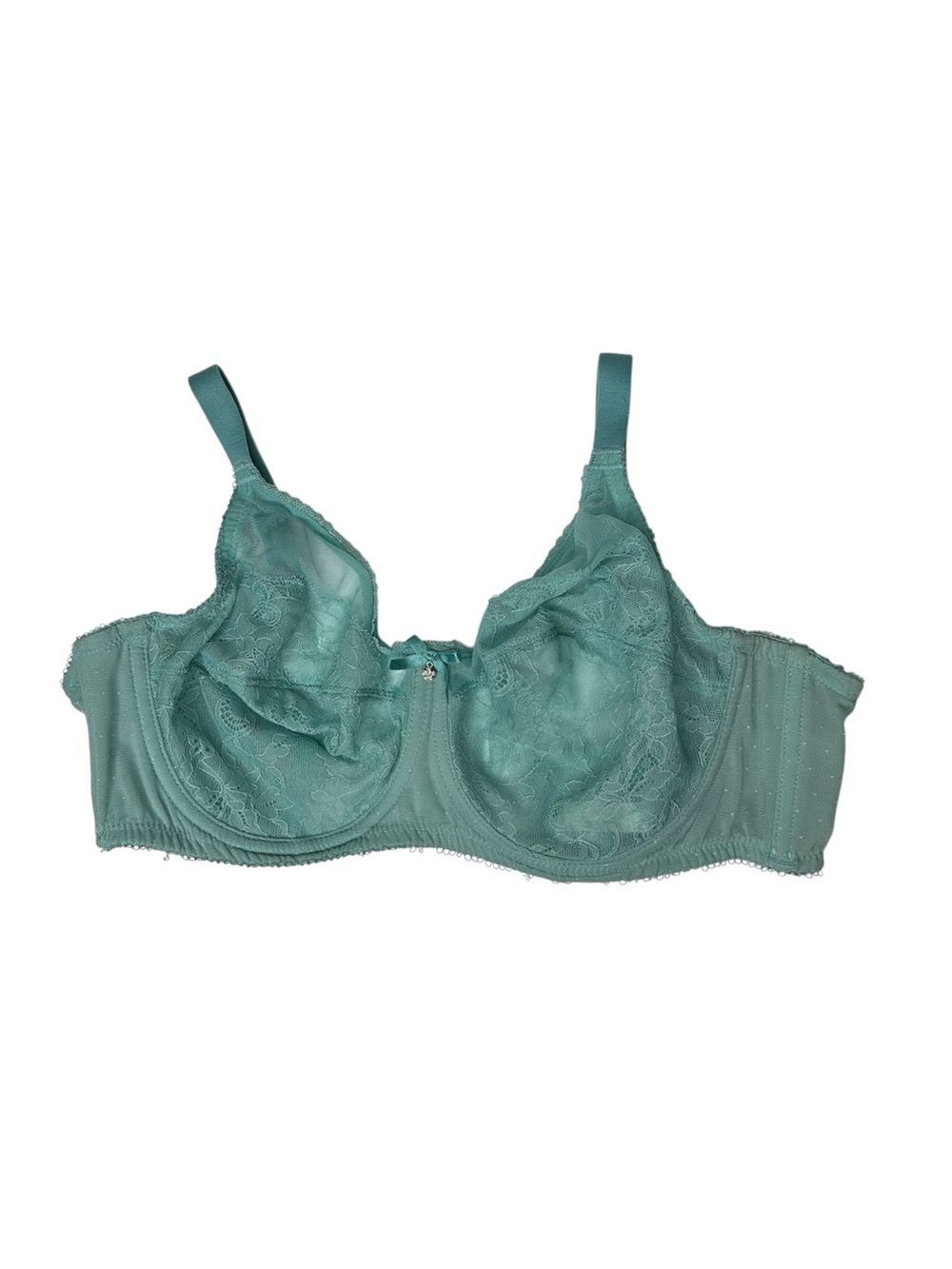 Wacoal unlined Sheer Lace Underwire Bra 34DD - Teal